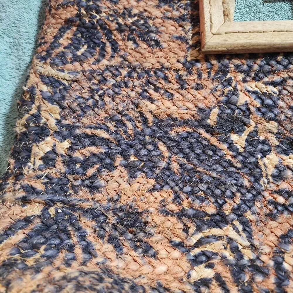 Twig & ArrowTote Bag Jute Floral Wood Woven Boho Beach Travel Vacation